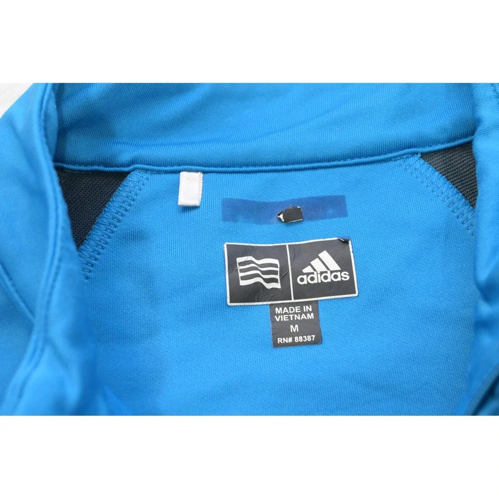 Adidas Quarter Zip Golf Jacket Pullover Mens Medium Blue Long Sleeve Excellent